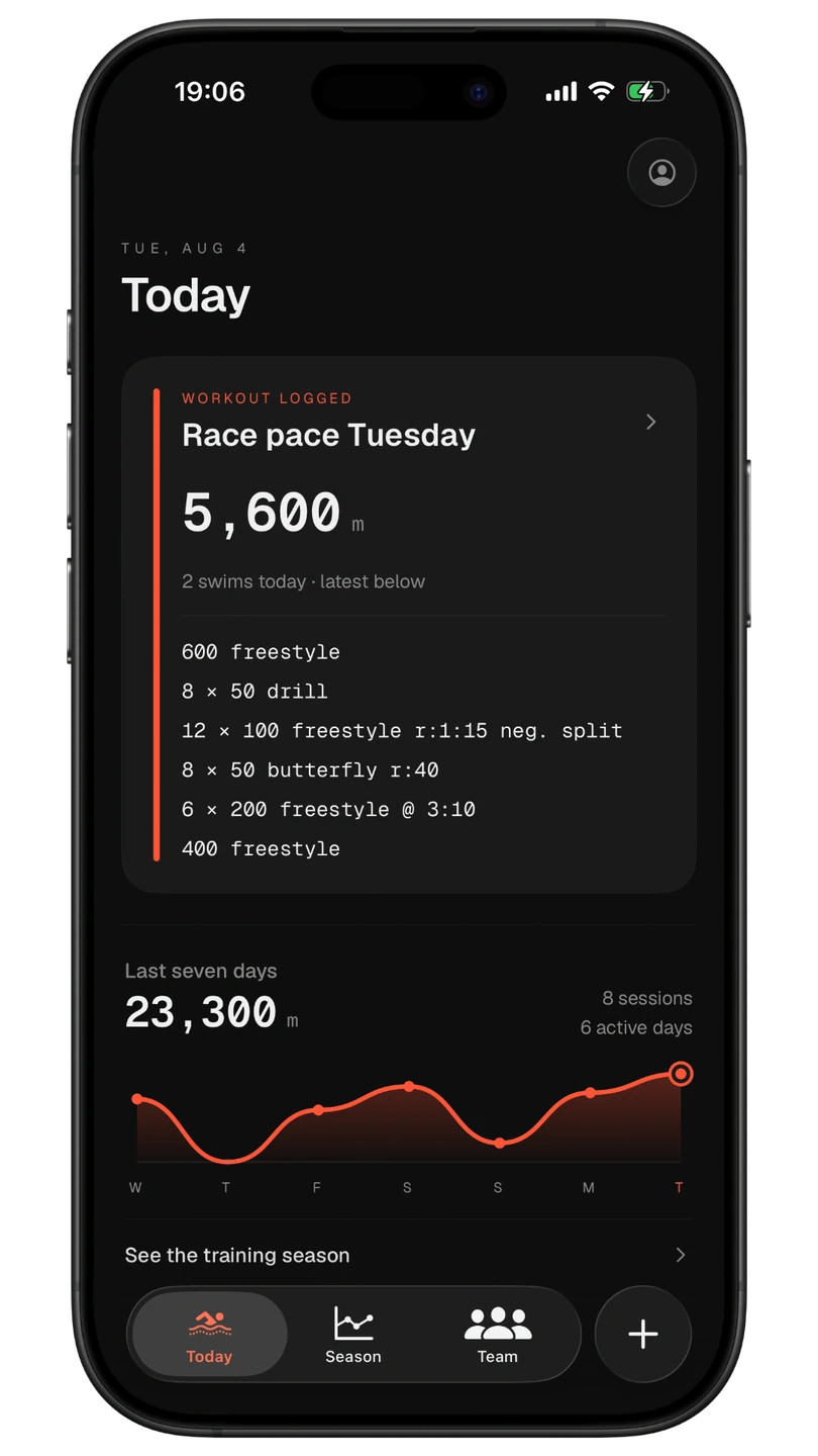 Swimlog — Start with the work you did today